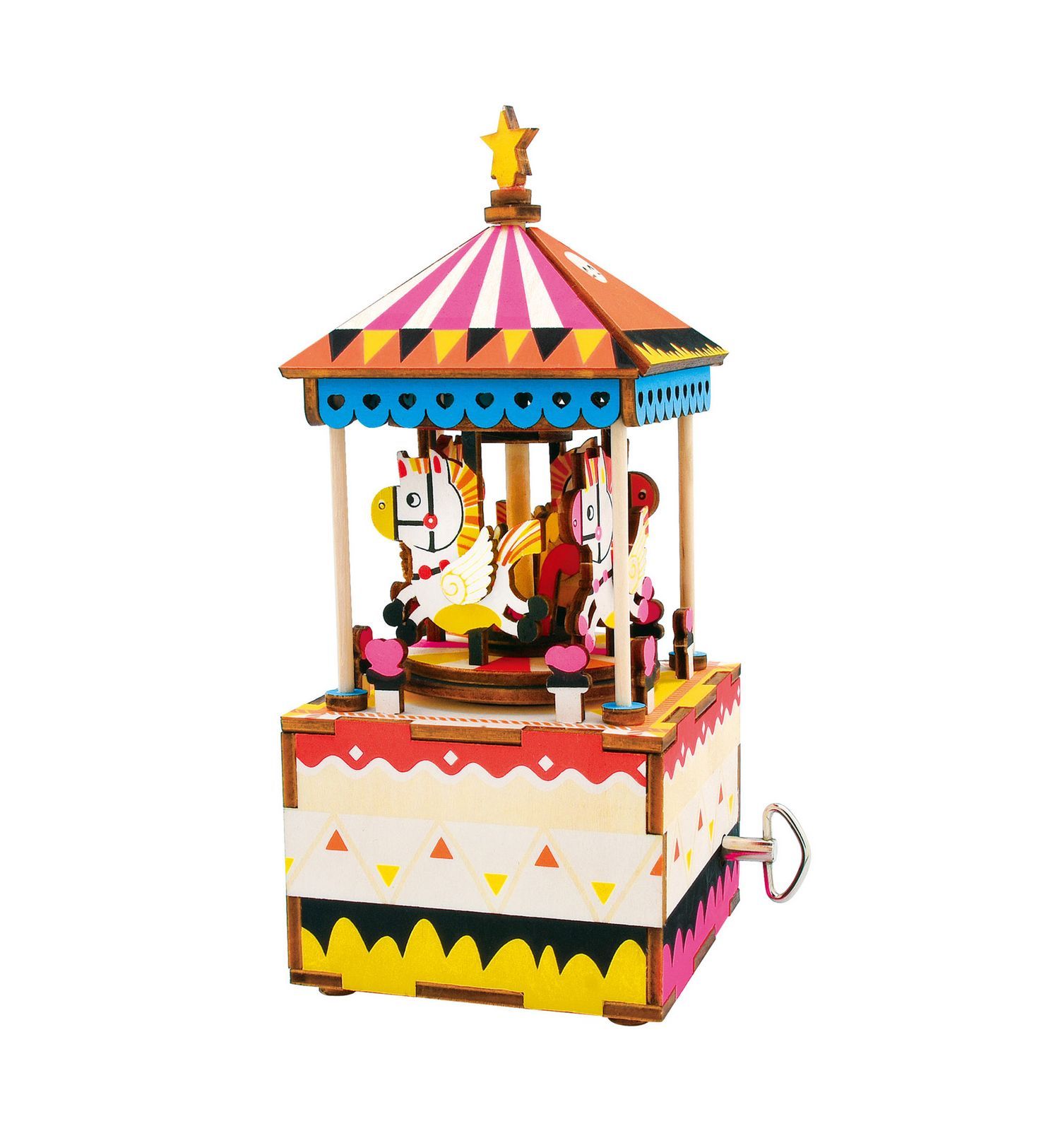 Robotime - DIY Music Box - Merry-Go-Round (DIY-Spieluhr 7.3 x 8 x-/bilder/big/AM304 Merry-go-round.jpg